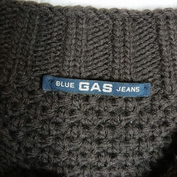 GAS Northbound Dark Gray Boatneck Fashionable Sweater Textured Knit Sz Small - Picture 4 of 7